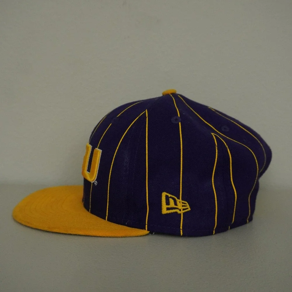 New Era LSU Tigers Snapback Hat Mens OSFM Purple Yellow Pinstripe 9FIFTY